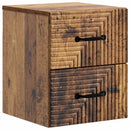 vidaXL Fali éjjeli szekrény 2 db Antik Fa 34,5 x 33 x 40 cm Szerelt Fa