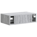 vidaXL Fali oldaltábla 59 x 34,5 x 17 cm Szerelt Fa Szürke Sonoma