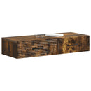 vidaXL Fali oldaltábla 87,5 x 34,5 x 17 cm Szerelt Fa Füstös Tölgy
