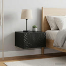 vidaXL Fali éjjeli szekrény 2 pcs Fekete 49 x 34,5 x 20 cm Szerelt Fa
