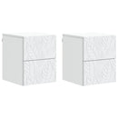 vidaXL Fali éjjeli szekrény 2 pcs Fehér 34,5 x 33 x 40 cm Szerelt Fa