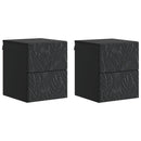 vidaXL Fali éjjeli szekrény 2 pcs Fekete 34,5 x 33 x 40 cm Szerelt Fa