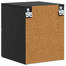 vidaXL Fali éjjeli szekrény 2 pcs Fekete 34,5 x 33 x 40 cm Szerelt Fa