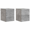vidaXL Fali éjjeli szekrény 2 pcs Betonszürke 34,5 x 33 x 40 cm