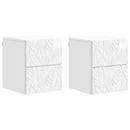 vidaXL Fali éjjeli szekrény 2 pcs Magasfényű Fehér 34,5 x 33 x 40 cm