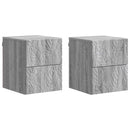 vidaXL Fali éjjeli szekrény 2 db Szürke Sonoma 34,5 x 33 x 40 cm
