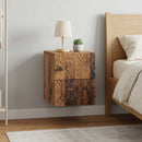 vidaXL Fali éjjeli szekrény 2 pcs Antik fa 34,5 x 33 x 40 cm