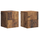 vidaXL Fali éjjeli szekrény 2 pcs Antik fa 34,5 x 33 x 40 cm