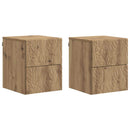 vidaXL Fali éjjeli szekrény 2 pcs Kézműves Tölgy 34,5 x 33 x 40 cm