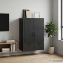 vidaXL Fali szekrény Fekete 66 x 34,5 x 90 cm Szerelt Fa
