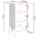 vidaXL Fali szekrény Szürke Sonoma 66 x 34,5 x 90 cm Szerelt Fa