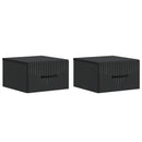 vidaXL Fali éjjeli szekrény 2 pcs Fekete 34,5 x 33 x 20 cm Szerelt Fa
