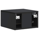 vidaXL Fali éjjeli szekrény 2 pcs Fekete 34,5 x 33 x 20 cm Szerelt Fa