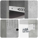 vidaXL Fali éjjeli szekrény 2 pcs Betonszürke 34,5 x 33 x 20 cm