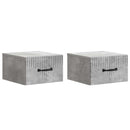 vidaXL Fali éjjeli szekrény 2 pcs Betonszürke 34,5 x 33 x 20 cm