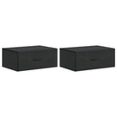 vidaXL Fali éjjeli szekrény 2 pcs Fekete 49 x 34,5 x 20 cm Szerelt Fa
