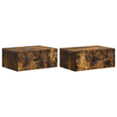 vidaXL Fali éjjeli szekrény 2 pcs Füstös Tölgy 49 x 34,5 x 20 cm