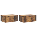 vidaXL Fali éjjeli szekrény 2 db Antik Fa 49 x 34,5 x 20 cm Szerelt Fa