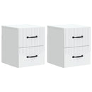 vidaXL Fali éjjeli szekrény 2 db Fehér 34,5 x 33 x 40 cm Szerelt Fa