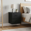 vidaXL Fali éjjeli szekrény 2 pcs Fekete 34,5 x 33 x 40 cm Szerelt Fa