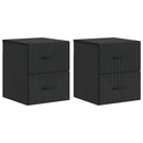 vidaXL Fali éjjeli szekrény 2 pcs Fekete 34,5 x 33 x 40 cm Szerelt Fa