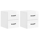 vidaXL Fali éjjeli szekrény 2 pcs Magasfényű Fehér 34,5 x 33 x 40 cm