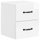 vidaXL Fali éjjeli szekrény 2 pcs Magasfényű Fehér 34,5 x 33 x 40 cm