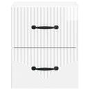 vidaXL Fali éjjeli szekrény 2 pcs Magasfényű Fehér 34,5 x 33 x 40 cm