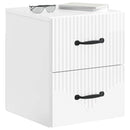 vidaXL Fali éjjeli szekrény 2 pcs Magasfényű Fehér 34,5 x 33 x 40 cm