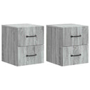 vidaXL Fali éjjeli szekrény 2 pcs Szürke Sonoma 34,5 x 33 x 40 cm