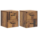 vidaXL Fali éjjeli szekrény 2 db Antik Fa 34,5 x 33 x 40 cm Szerelt Fa