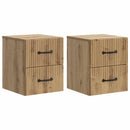 vidaXL Fali éjjeli szekrény 2 pcs Kézműves Tölgy 34,5 x 33 x 40 cm