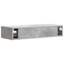 vidaXL Fali oldaltábla Betonszürke 87,5 x 34,5 x 17 cm Szerelt Fa