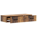vidaXL Fali oldaltábla Antik Fa 87,5 x 34,5 x 17 cm Szerelt Fa