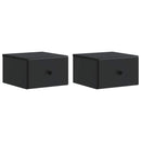 vidaXL Fali éjjeli szekrény 2 pcs Fekete 34,5 x 33 x 20 cm Szerelt Fa