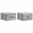 vidaXL Fali éjjeli szekrény 2 pcs Szürke Sonoma 34,5 x 33 x 20 cm