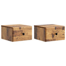 vidaXL Fali éjjeli szekrény fiókkal 2 pcs Antik Fa 34,5 x 33 x 20 cm