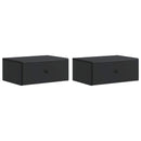 vidaXL Fali éjjeli szekrény 2 pcs Fekete 49 x 34,5 x 20 cm Szerelt Fa