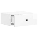 vidaXL Fali éjjeli szekrény fiókkal Magasfényű Fehér 49 x 34,5 x 20 cm