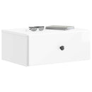 vidaXL Fali éjjeli szekrény fiókkal Magasfényű Fehér 49 x 34,5 x 20 cm