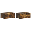 vidaXL Fali éjjeli szekrény 2 pcs Füstös Tölgy 49 x 34,5 x 20 cm