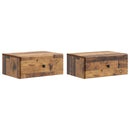 vidaXL Fali éjjeli szekrény fiókkal 2 pcs Antik Fa 49 x 34,5 x 20 cm