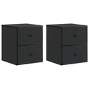 vidaXL Fali éjjeli szekrény 2 pcs Fekete 34,5 x 33 x 40 cm Szerelt Fa