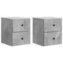 vidaXL Fali éjjeli szekrény 2 pcs Betonszürke 34,5 x 33 x 40 cm