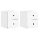 vidaXL Fali éjjeli szekrény 2 pcs Magasfényű Fehér 34,5 x 33 x 40 cm