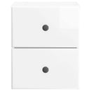 vidaXL Fali éjjeli szekrény 2 pcs Magasfényű Fehér 34,5 x 33 x 40 cm