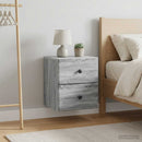 vidaXL Fali éjjeli szekrény 2 pcs Szürke Sonoma 34,5 x 33 x 40 cm