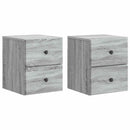 vidaXL Fali éjjeli szekrény 2 pcs Szürke Sonoma 34,5 x 33 x 40 cm