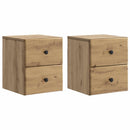 vidaXL Fali éjjeli szekrény 2 pcs Kézműves Tölgy 34,5 x 33 x 40 cm