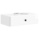 vidaXL Fali oldaltábla Magasfényű Fehér 59 x 34,5 x 17 cm Szerelt Fa